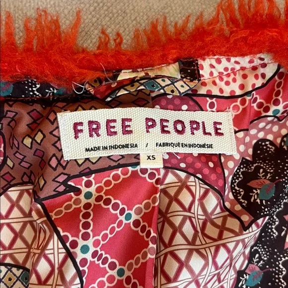 EUC. Free People Lena Teddy Jacket Orangish-red XS - Picture 10 of 11